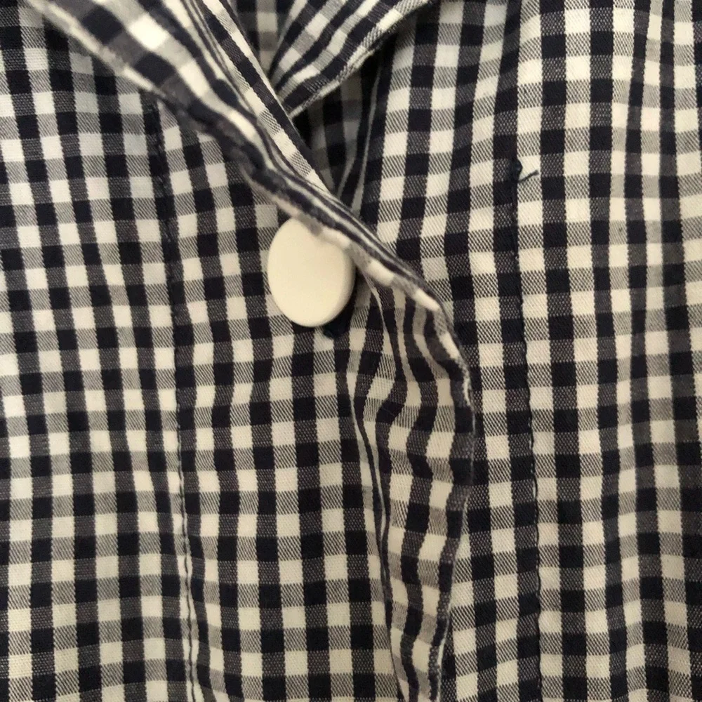 Kikilynn Navy & White gingham Long sleeve cotton Shirt Dress Size 4 - Picture 10 of 11